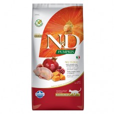 ND Pumpkin Quail & Pomegranate Adult Neutered – пълноценна храна с тиква за кастрирани котки над една година, с пъдпъдък и нар 